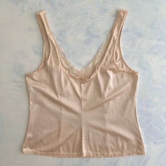 Warner's Vintage Pale Pink Camisole Lace Trim Tank Top - Picture 2 of 6